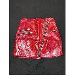 Bershka size S women’s red snake leather skirt mini